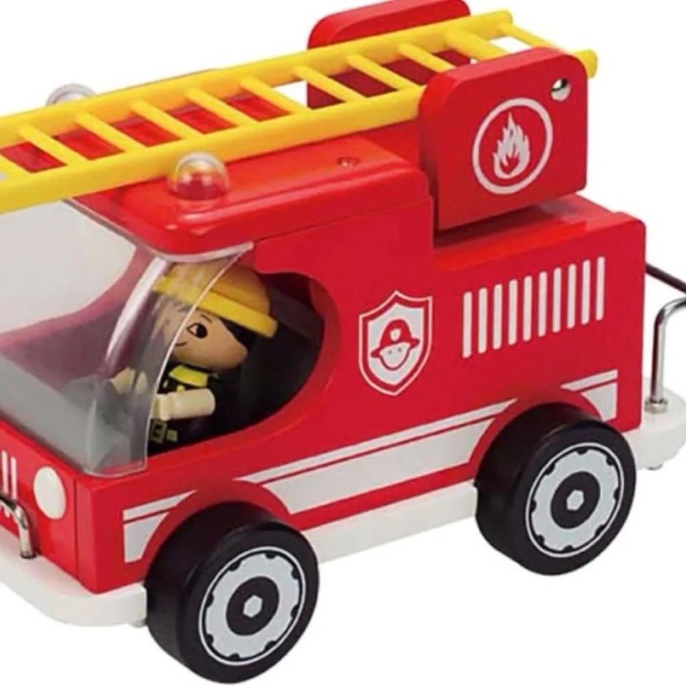 Pottery Barn Kids Red wooden Fire Truck Toy